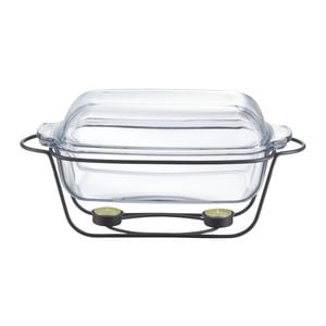 Vas termorezistent cu incalzitor 5.3L, suport negru, chafing dish, AMBITION Saule