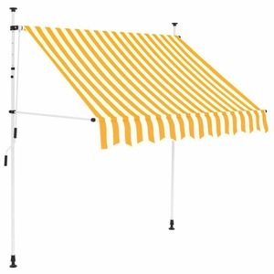 Copertina retractabila 120x350 cm, alb cu dungi galbene