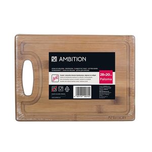 Tocator bambus cu maner 28x20cm, dreptunghiular, AMBITION Paloma