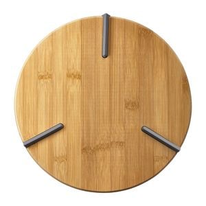 Tocator lemn bambus cu picioare din silicon gri 27cm, AMBITION Greta