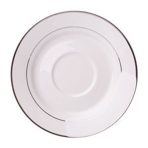 Farfurioara suport ceasca 15.5cm, portelan, AMBITION Aura Silver