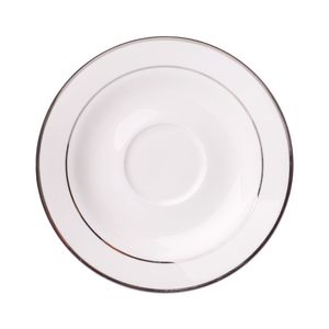 Farfurioara suport ceasca 12.5cm, portelan, AMBITION Aura Silver