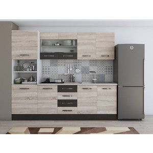 Bucatarie Alfa, PAL, 240 x 60 x 205 cm, sonoma-wenge