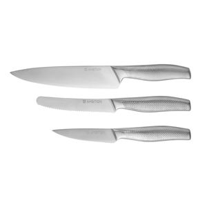 Set cutite, 3 piese, include cutit legume si fructe 11.5cm, AMBITION Acero