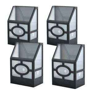Set 4 lampi solara pentru exterior, negru