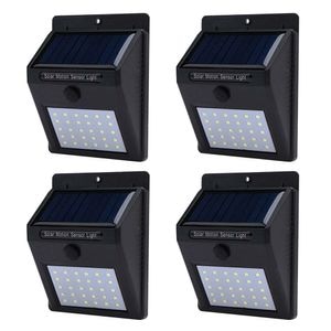 Set 4 lampi solara cu senzor de amurg, negru