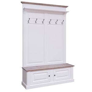 Cuier mare cu 2 usi, culoare top maro deschis P071, culoare corp alb P004, dublu color 100% lemn masiv