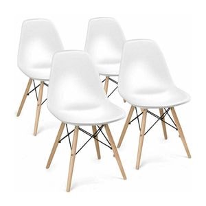Scaun bucatarie, 46 x 40 x 81 cm, 4 bucati, alb