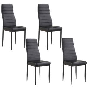 Set 4 scaune de bucatarie, design modern, negru