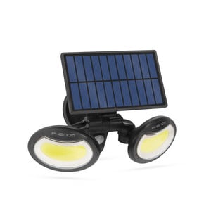 Lampa Solara tip Proiector LED Rotativ 360 Grade cu Senzor de Lumina si Miscare, Lumina Alb Rece 2 LED-uri COB 500lm, Putere 8W