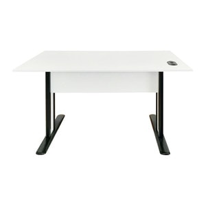 Birou Ioana Blat Simplu, Pal Alb, Picior Negru, 1345X680 X 750 Mm