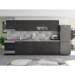 Bucatarie Alfa, PAL, 320 x 60 x 205 cm, wenge