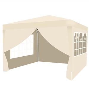 Cort Pavilion Pliabil 3x3 m cu Pereti Laterali si Ferestre pentru Petrecere, Evenimente, Curte sau Gradina, Culoare Bej