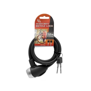 Antifurt bicicleta, Cablu otel, 2 Chei, 10 mm x 120 cm, Negru