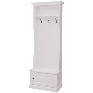 Cuier cu 1 usa, culoare alba P004, vopsit, 100% lemn masiv