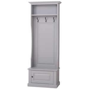 Cuier cu 1 usa, culoare gri P010, 100% lemn masiv