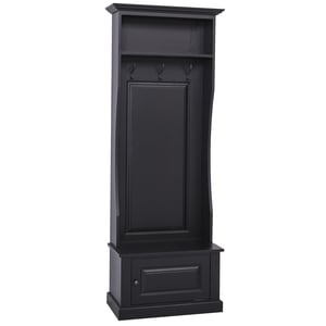 Cuier cu 1 usa, culoare negru P003, vopsit, 100% lemn masiv