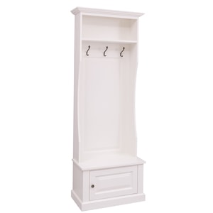 Cuier cu 1 usa,  culoare alb murdar P039, vopsit, 100% lemn masiv