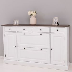 Comoda hol, lemn masiv, 176 x 35 x 105 cm, alb
