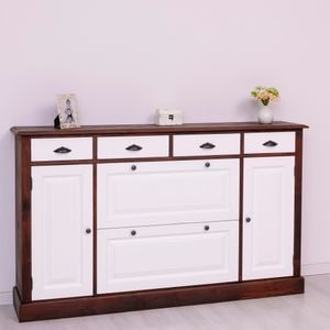 Comoda hol, lemn masiv, 176 x 35 x 105 cm, cires-alb