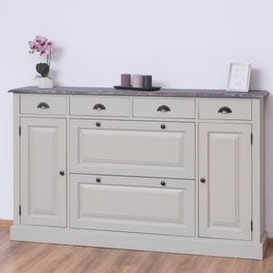 Comoda hol, lemn masiv, 176 x 35 x 105 cm, gri inchis