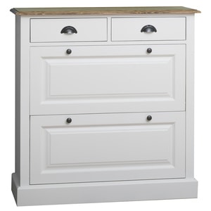 Pantofar SZEL MOB, lemn masiv, 103 x 35 x 105 cm, alb-maro