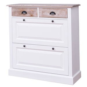 Pantofar SZEL MOB, lemn masiv, 103 x 35 x 105 cm, alb-maro