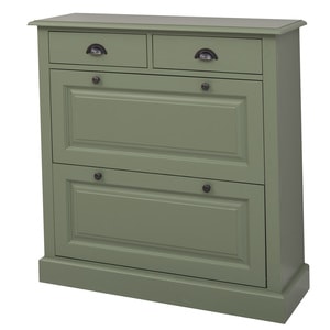 Pantofar SZEL MOB, lemn masiv, 103 x 35 x 105 cm, verde inchis