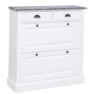 Pantofar SZEL MOB, lemn masiv, 103 x 35 x 105 cm, alb-gri