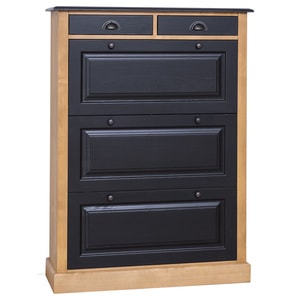 Pantofar SZEL MOB, lemn masiv, 103 x 35 x 140 cm, negru-maro