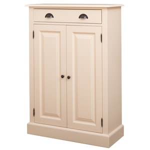 Comoda living SZEL MOB, lemn masiv, 85 x 35 x 120 cm, crem antichizat