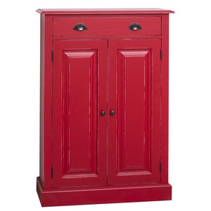Comoda living SZEL MOB, lemn masiv, 85 x 35 x 120 cm, rosu