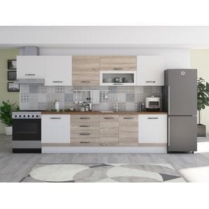 Bucatarie Alfa, PAL, 320 x 60 x 205 cm, sonoma-alb