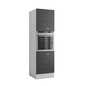 Corp bucatarie, PAL, 60 x 58 x 205 cm, wenge-alb