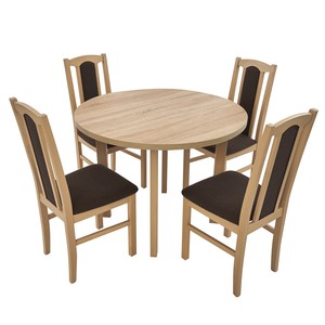Set masa si scaune bucatarie MB-12 Poli2 S-37 Boss7 S6, 5 piese, crem