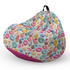 Fotoliu Updeco Puf Bean Bag tip Para XL, impermeabil, indoor/outdoor, sac interior, cu maner, 90 x 90 x 60 cm, macarons