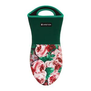Manusa de bucatarie pentru cuptor din neopren, verde, AMBITION Peony