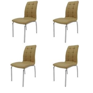 Set 4 scaune bucatarie S-02, culoare camel