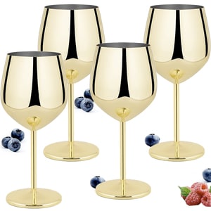 Set 4 pahare vin Quasar & Co., 500 ml, otel inoxidabil, h 21 cm, gold