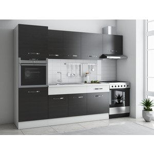 Bucatarie Sofia, PAL, 260 x 60 x 205 cm, wenge-alb