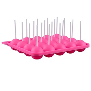 Forma silicon 20 acadele/bomboane pe bat, Quasar & Co., 20 betisoare, 23 x 18.5 x 4 cm, roz