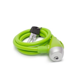 Antifurt bicicleta, Cablu otel, 2 Chei, 10 mm x 120 cm, Verde