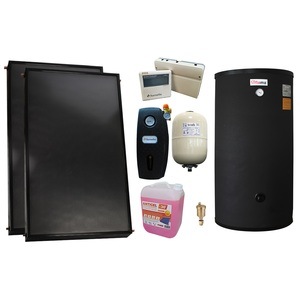 Pachet sistem solar presurizat, 2 x Panou solar plan Fornello 2.0 m SPFP, Boiler cu 2 serpentine FIAMA WPC HT 200 LT 2S, grup pompare, controller, vas expansiune, antigel, aerisitor 1/2