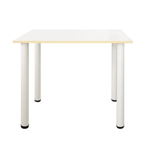 Masa economica Elze, pal alb, picioare albe, 900 x 600x730 mm