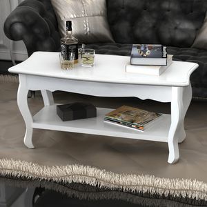 Masuta cafea VidaXL, MDF, 87.5 x 42 x 44 cm, alb
