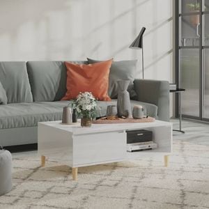 Masuta cafea VidaXL, PAL, 90 x 60 x 35 cm, alb extralucios