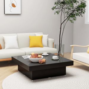 Masuta cafea VidaXL, PAL, 90 x 90 x 28 cm, negru