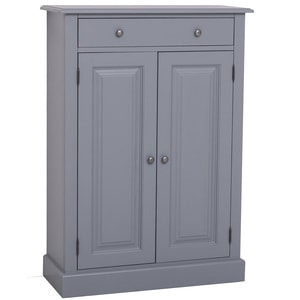 Comoda living SZEL MOB, lemn masiv, 85 x 35 x 120 cm, gri antracit
