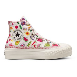 Tenisi femei Converse Chuck Taylor All Star Lift Platform Fruits and Florals, Alb, 37.5