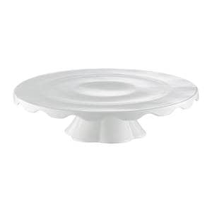 Suport tort cu marginea in jos 30cm, portelan alb, AMBITION Crema
